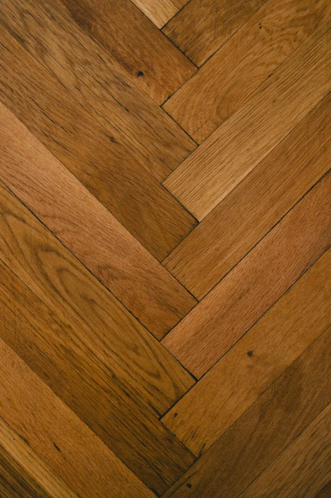Detail of oak parquet flooring.